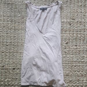 Express Fitted Gray Sleeveless Tank Top